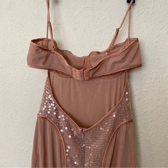 HOUSE OF CB S D-DD 'Bonita' Cafe Au Lait Sequin Maxi Dress NWOT size S - Picture 13 of 15
